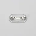 Silver V-shape magnetic eyewear holder with sparkling rhinestones for collars - Upgraded / White Zirconia