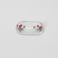 Silver V-shaped magnetic eyeglass holder with colorful iridescent rhinestones - Upgraded / Colorful Zirconia