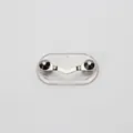Silver V-shaped magnetic eyeglass holder with black faceted crystals and metal bar - Upgraded / Mineral Black
