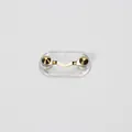 Golden V-shaped magnetic eyewear holder on a clear base for secure clothing attachment - Upgraded / Ore Gold