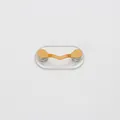 Magnetic eyeglass holder with golden V-shape design and transparent plastic base - Upgraded / Painted Brownish Yellow