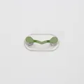 Magnetic eyewear holder with matcha green V-clip on transparent resin base for collars - Upgraded / Painted Army Green