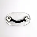 Magnetic eyeglass holder pin in black V-shape with sparkling rhinestones for collars - Upgraded / Black Base White Zirconia