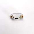 Golden V-shaped magnetic glasses holder with amber rhinestones on white background - Upgraded / Champagne
