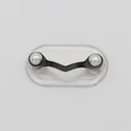 Magnetic V-shaped eyeglass holder with grey metal and white pearls for clothes - Upgraded / Black Base Pearl