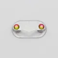 V-shaped magnetic glasses holder with iridescent gemstones on a white frame - Upgraded / White Base Multicolored
