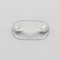 Magnetic eyeglass holder V-shape clip with iridescent rhinestones on a clear display card - Upgraded / White Base Colorful Zirconia