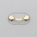 Polished gold V-shaped magnetic eyeglass holder on a transparent oval base - Upgraded / Gold