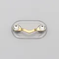 Magnetic V-shaped eyeglass holder with gold finish and dual round sparkling crystals - Upgraded / Gold + White Zirconia