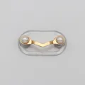 V-shaped gold magnetic glasses holder with pearls on a clear base for clothing - Upgraded / Gold + Pearl
