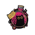 Funny black cat potion bottle enamel pin with Don't Open Evil inside text for backpack - Black Cat in Potion Bottle Style (QHXZ3518)