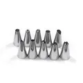 Professional set of 10 stainless steel piping tips for cake decorating and baking - Stainless Steel Piping Nozzle Set