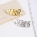 Irregular wavy metal hair clips set in gold and silver finish with textured surface - Gold Geometric Textured Style 2
