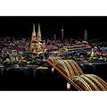 Kit de arte de raspado de la Catedral de Colonia y puente con diseño de paisaje nocturno - Catedral de Colonia