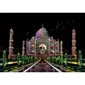 Arte de rascar DIY Taj Mahal con líneas de degradado coloridas y vista nocturna - Taj Mahal