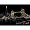 DIY colorful Night View Scratch Art paper featuring London Tower Bridge and The Shard - London Tower Bridge
