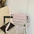Minimalist lavender quilted crossbody bag with adjustable wide strap for women - Gray