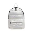 Zilverwit puffer rugzak met gewatteerd ontwerp en grote capaciteit voor dames - Broken Wit
