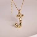 Polished 18K gold plated letter J balloon pendant necklace with adjustable chain - Letter J