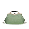 Sparkling light green rhinestone evening clutch bag with gold handle and chain - Green