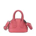 Mini-Umhängetasche aus rosa Leder mit Kieselstruktur und silbernen Beschlägen - Rosa