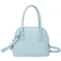 Sac à main minimaliste bleu clair motif litchi avec poignée et bandoulière chic - Bleu