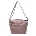 Waterproof nylon crossbody bag for women with adjustable strap and silver zipper details - Purple