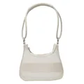Chic beige jelly shoulder bag in transparent PVC and leather with metal zipper - Off White