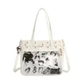 White ita bag with transparent window, Naruto anime stickers and Naruto acrylic pendant - White