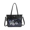 Black Ita bag with heart-shaped buckle and large transparent display window - Black
