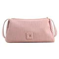 Borsa a tracolla rosa chiaro con design a pieghe verticali e fibbia decorativa - Rosa