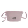 Borsa a tracolla rosa testurizzata con ciondolo a cuore argento e logo metallico - Rosa