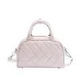 Hellrosa gesteppte Boston-Tasche mit Tragegriffen und verstellbarem Schultergurt - Rosa