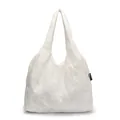 Witte kanten draagtas met 3D-bloemenborduursel en esthetisch mesh-materiaal - Wit