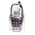 Borsa a tracolla creativa argento a forma di cellulare retrò con catena metallica - Argento