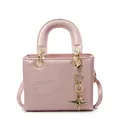 Borsa a mano rosa con animali in rilievo e ciondolo a stella in pelle PU di alta qualità - Rosa