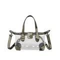 Transparent jelly tote bag with camouflage trim and adjustable crossbody strap - Camouflage Style / Green