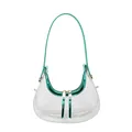 Sac hobo rétro transparent vert avec finitions et bandoulière en similicuir métallisé - Vert