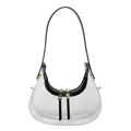 Sac hobo transparent tendance avec bordure noire et détails dorés brillants - Noir