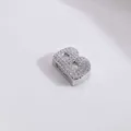 Silver letter B charm with cubic zirconia pavé setting for DIY bracelet making - Silver Letter B
