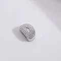 Silver letter D bead charm with cubic zirconia inlay for DIY jewelry making - Silver Letter D