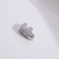 Versilberter Buchstabe F Anhänger mit Zirkonia-Besatz für DIY-Schmuckherstellung - Silber Buchstabe F
