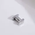 Silberner Buchstabe I Anhänger mit Zirkoniasteinen für DIY Schmuckzubehör - Silber Buchstabe I