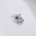 Silberner Buchstabe J Anhänger mit Zirkonia-Pavé für DIY-Schmuckherstellung - Silber Buchstabe J
