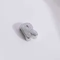 Glitzernder Silber Buchstabe R Anhänger mit Zirkonia Steinen für DIY Schmuck - Silber Buchstabe R
