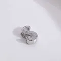 Silberner Buchstabe S Anhänger mit Zirkonia-Besatz für DIY Schmuckherstellung - Silber Buchstabe S