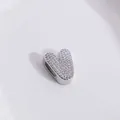 Silberner Buchstabe V Anhänger mit Zirkonia-Besatz für DIY Ketten und Armbänder - Silber Buchstabe V
