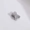 Funkelnder Buchstabe X Anhänger mit Silberfinish und weißen Zirkonia-Steinen - Silber Buchstabe X