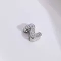 Funkelnde silberne Perle Buchstabe Z mit Zirkonia für DIY Schmuckherstellung - Silber Buchstabe Z