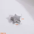 Sternförmiger Silberanhänger mit Zirkonia-Pavé-Steinen, 2,1x2,1 cm Schmuckperle - Silber Stern